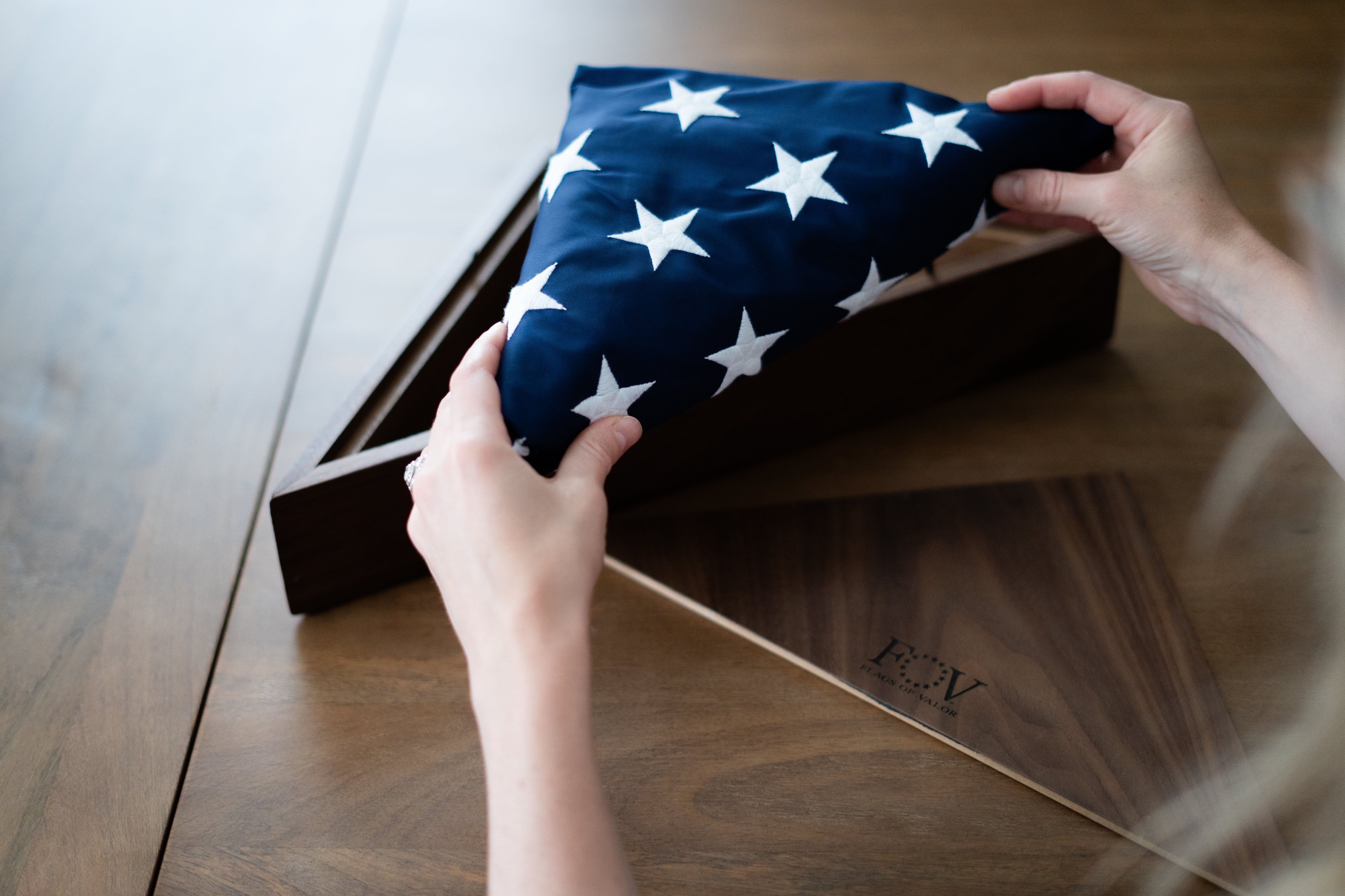 Walnut American-Made Flag Case